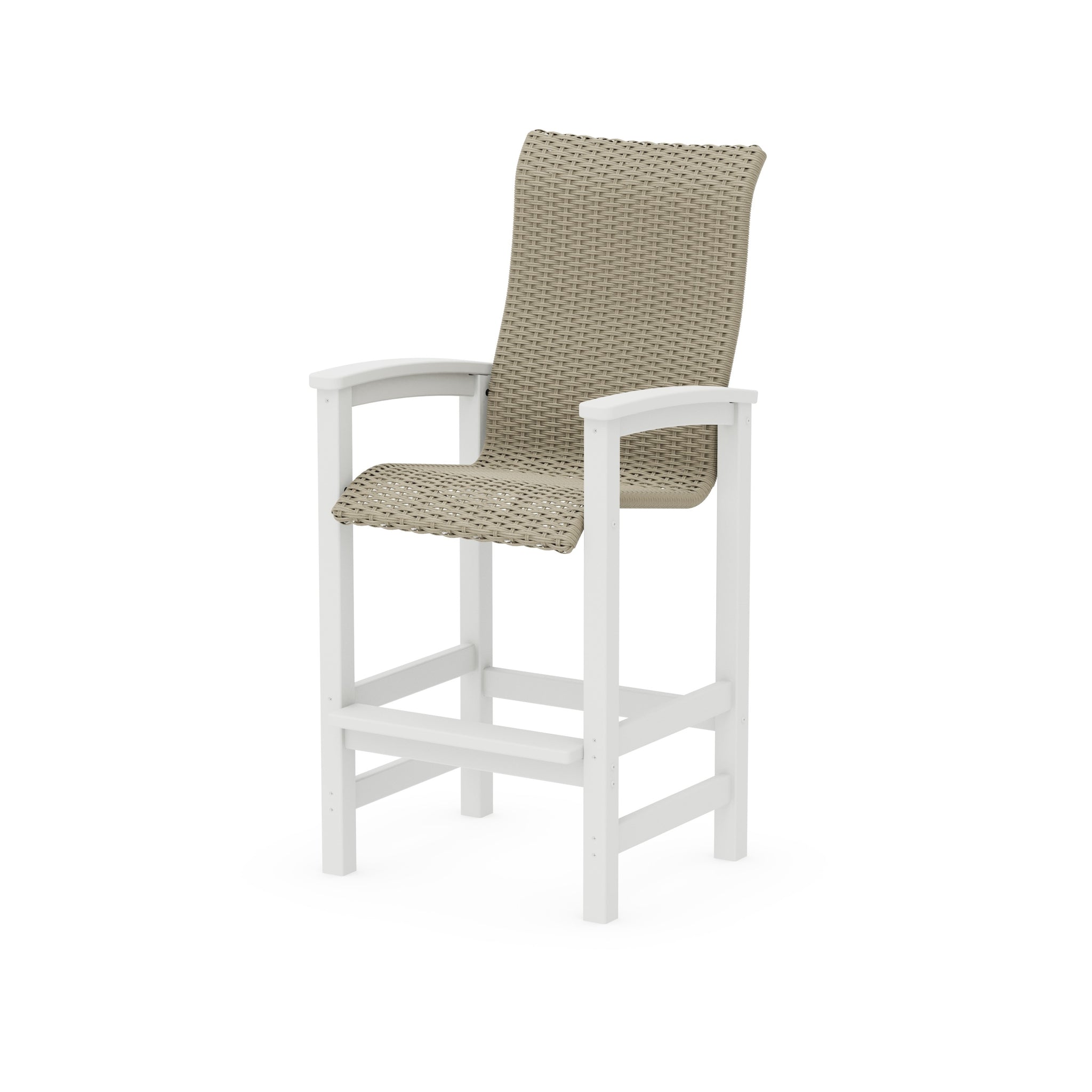 Coastal Woven High-Back Bar Chair