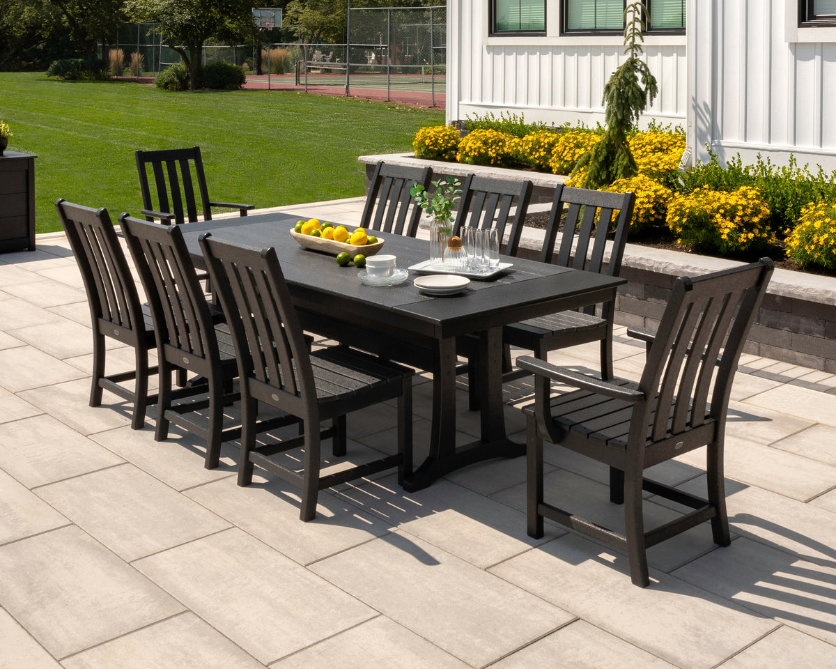 Vineyard 9-Piece Farmhouse Dining Set with Trestle Legs