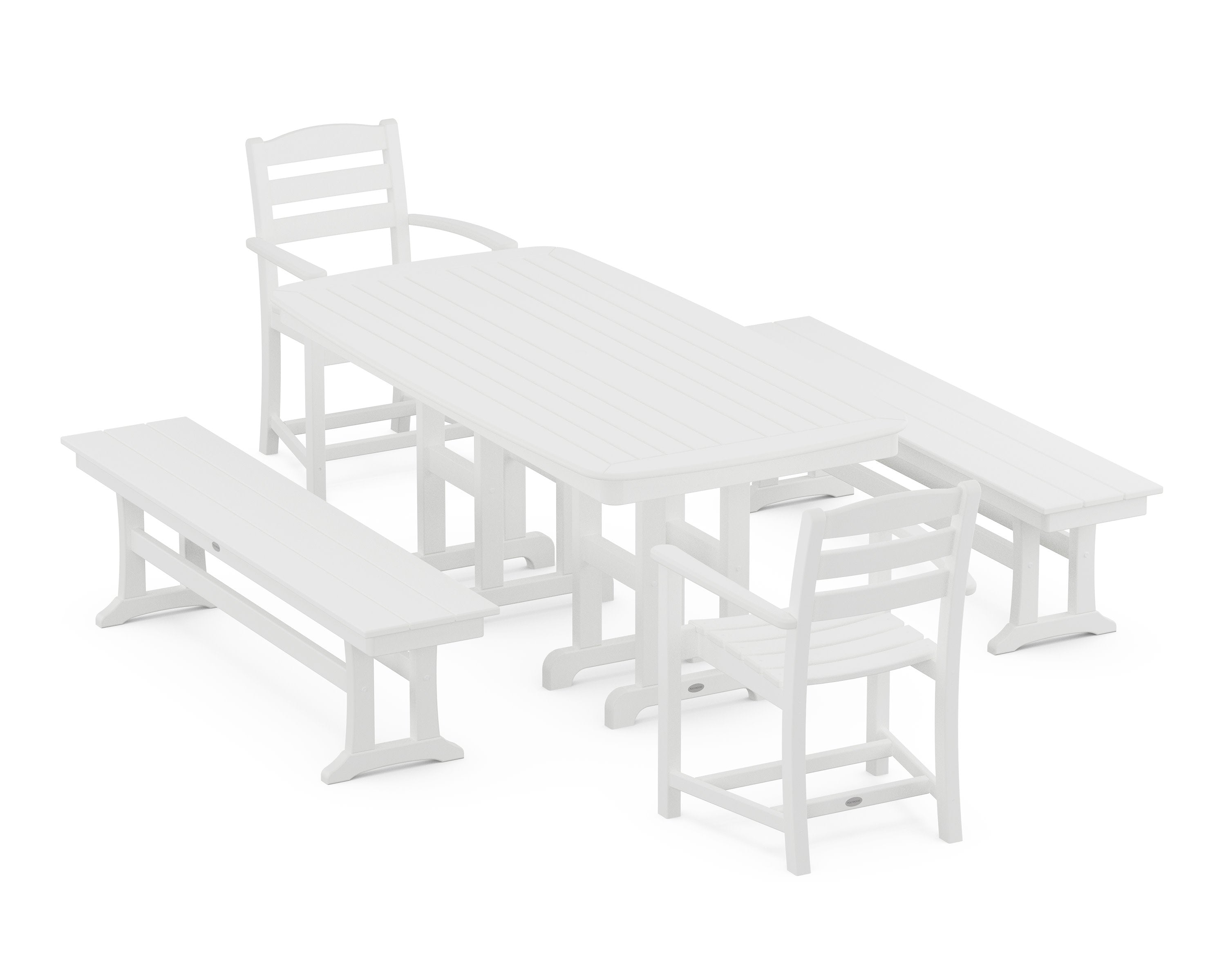 La Casa Café 5-Piece Dining Set with Benches
