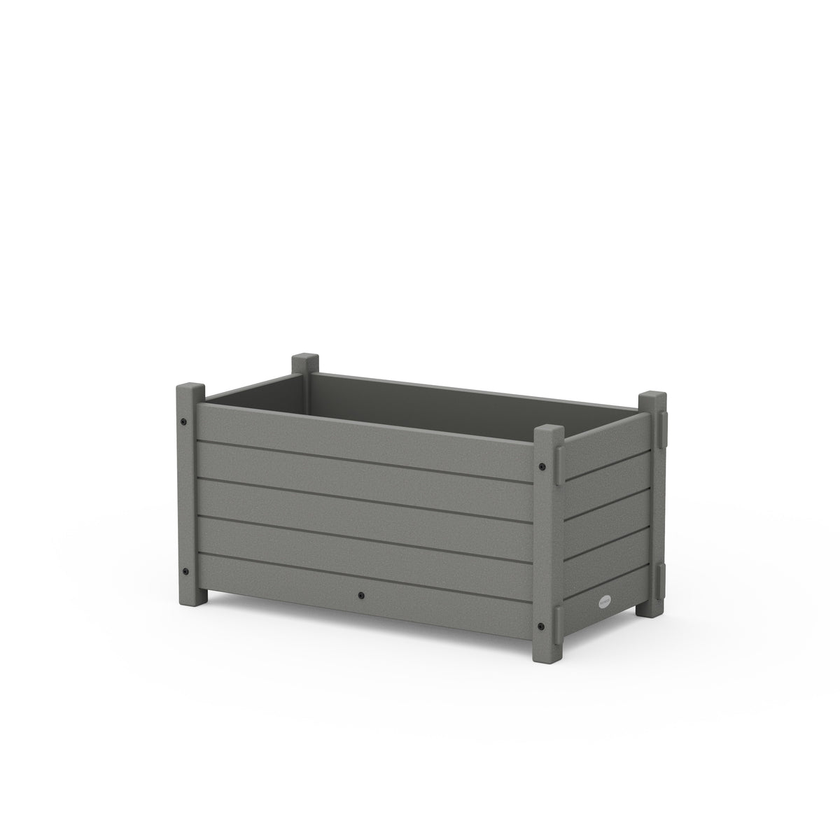 rectangular plastic planter boxes POLYWOOD Nautical Rectangle Double Planter Box in Black