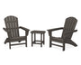 Nautical 3-Piece Adirondack Set with South Beach 18" Side Table