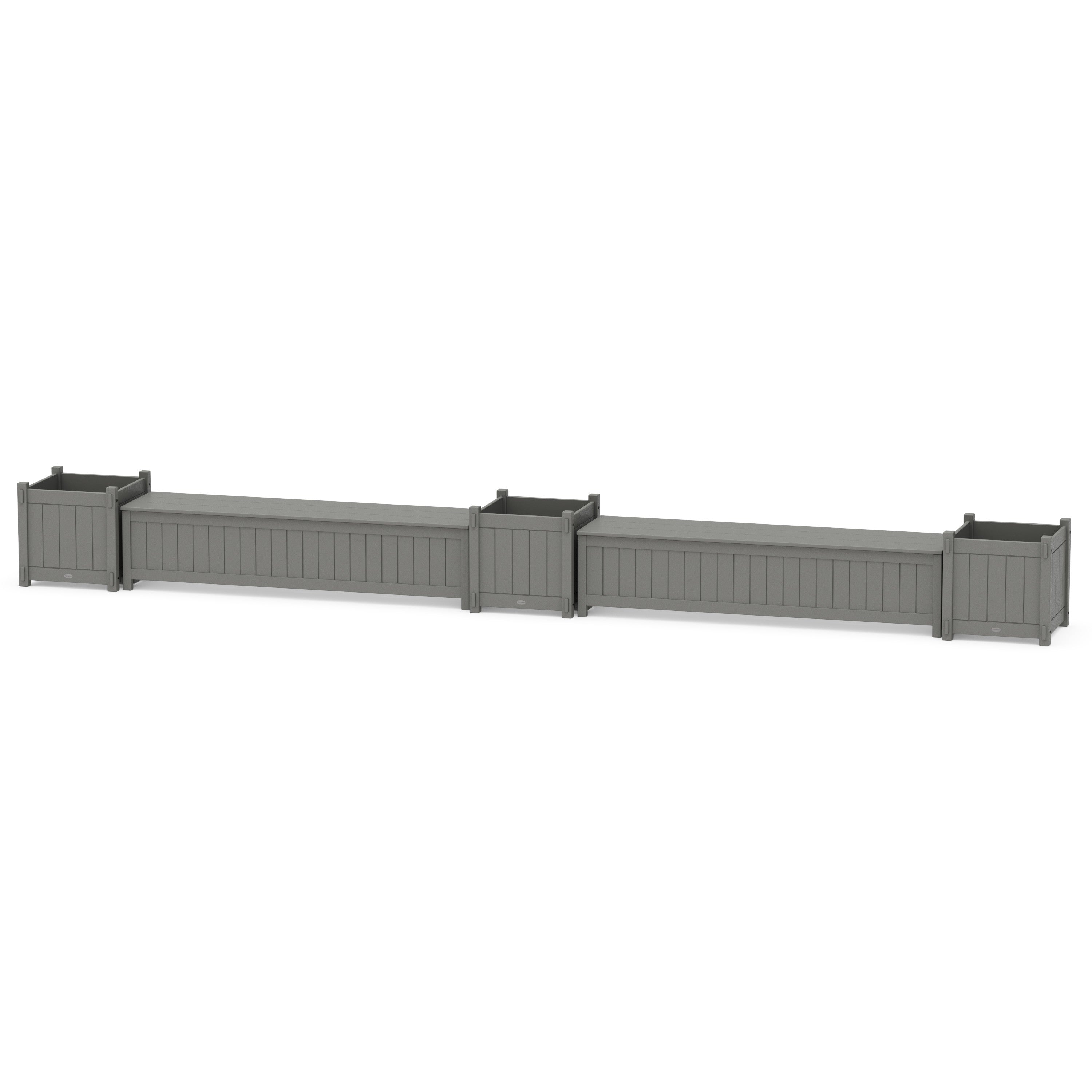 72" Vineyard Straight Double Planter Storage Bench Set- Large
