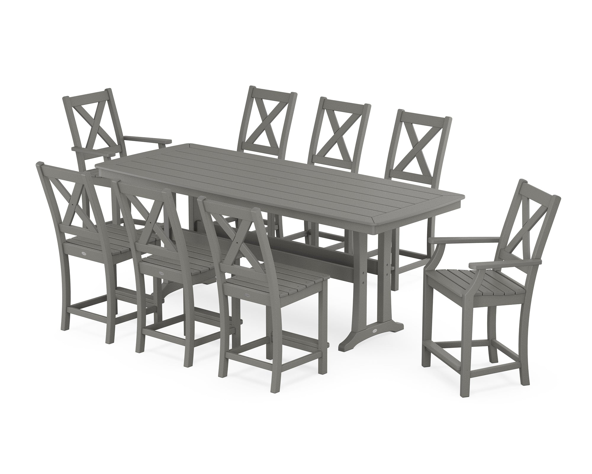 Braxton 9-Piece Counter Set with Trestle Legs