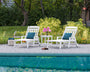 Cottage 3-Piece Chaise Set with Arms and Wheels