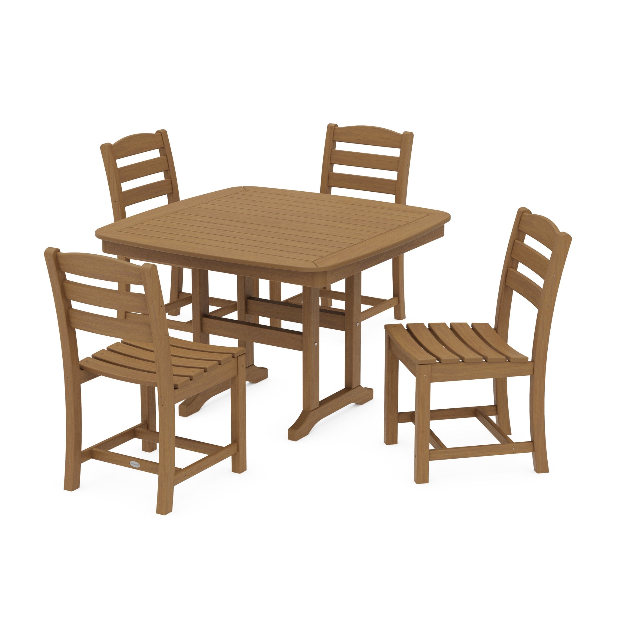 La Casa Café Side Chair 5-Piece Dining Set with Trestle Legs