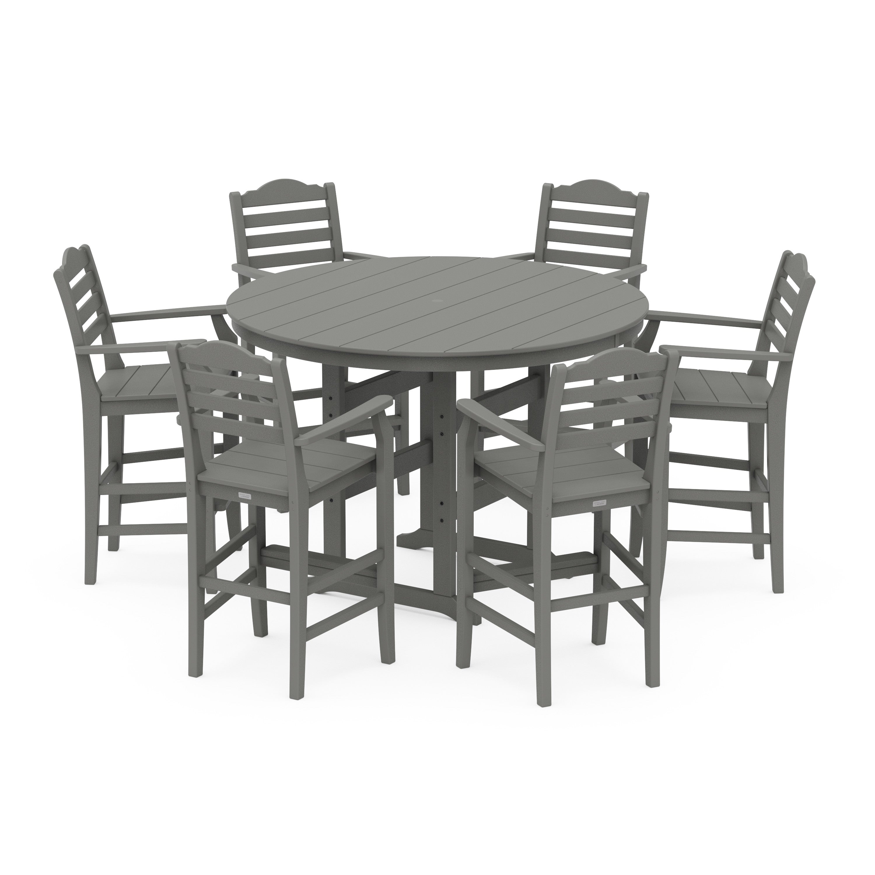 Savannah 7-Piece Arm Chair Round Farmhouse Bar Set