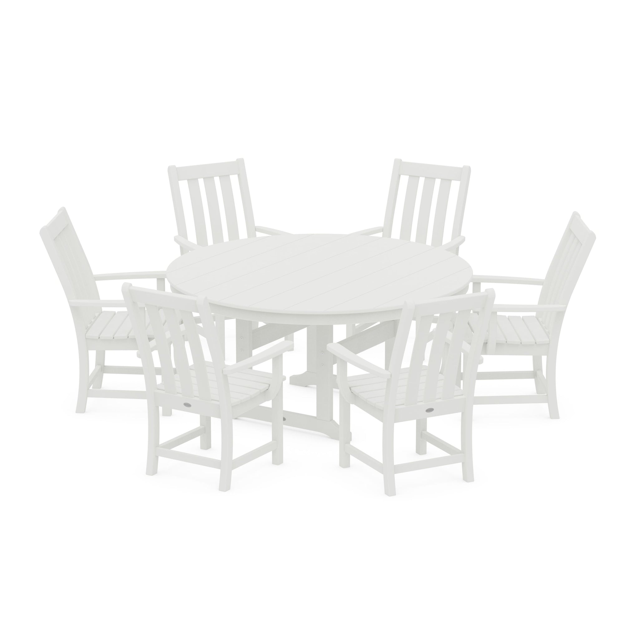 Vineyard 7-Piece Arm Chair Round Farmhouse Dining Set
