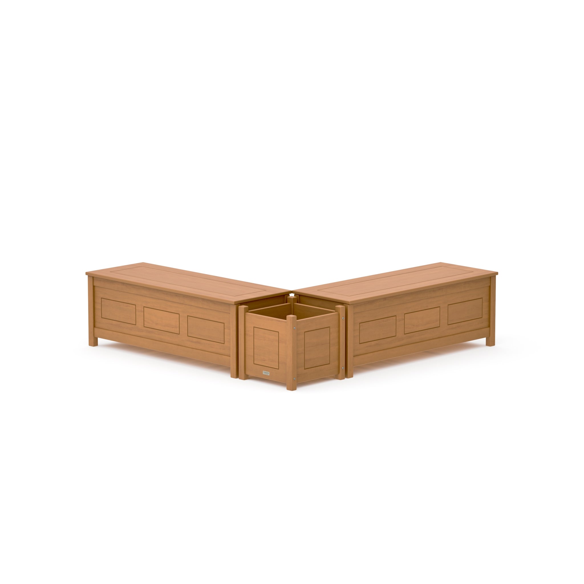 48" Country Living L- Shaped Planter Storage Bench Set