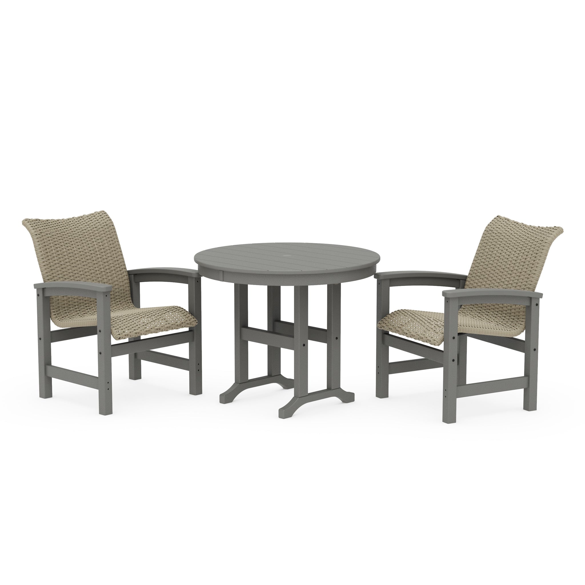 Coastal Woven 3-Piece Farmhouse Dining Set