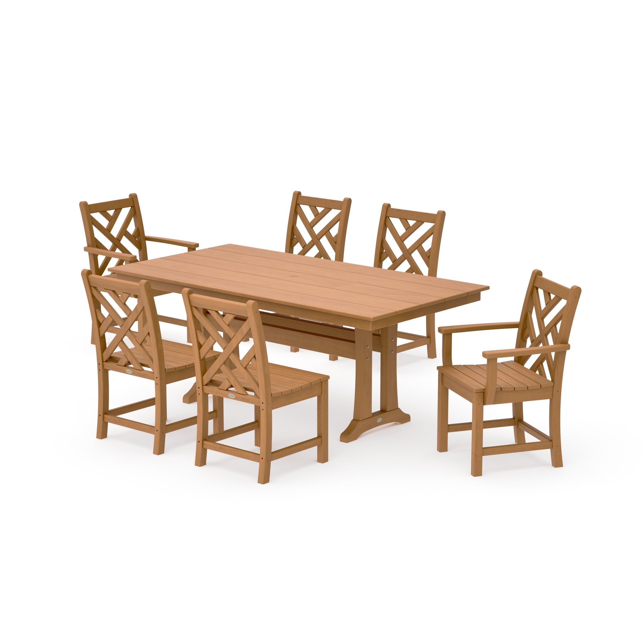 Chippendale 7-Piece Farmhouse Trestle Dining Set
