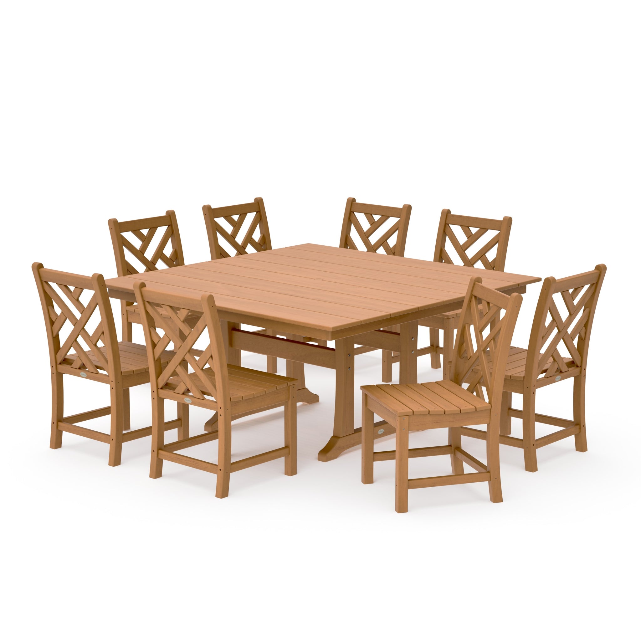 Chippendale 9-Piece Farmhouse Trestle Dining Set