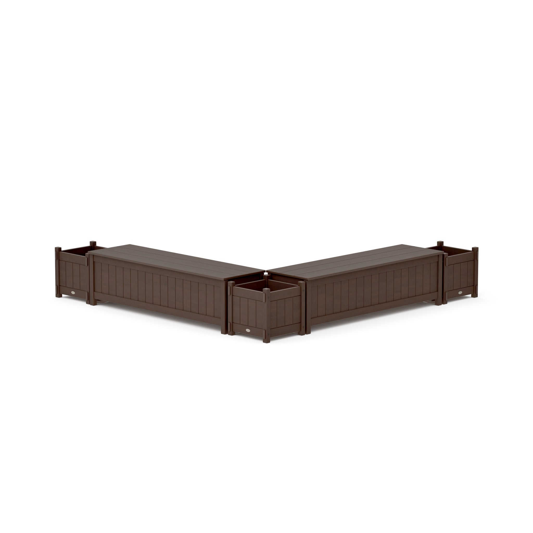 60" Vineyard L- Shaped Planter Storage Bench Corner Set
