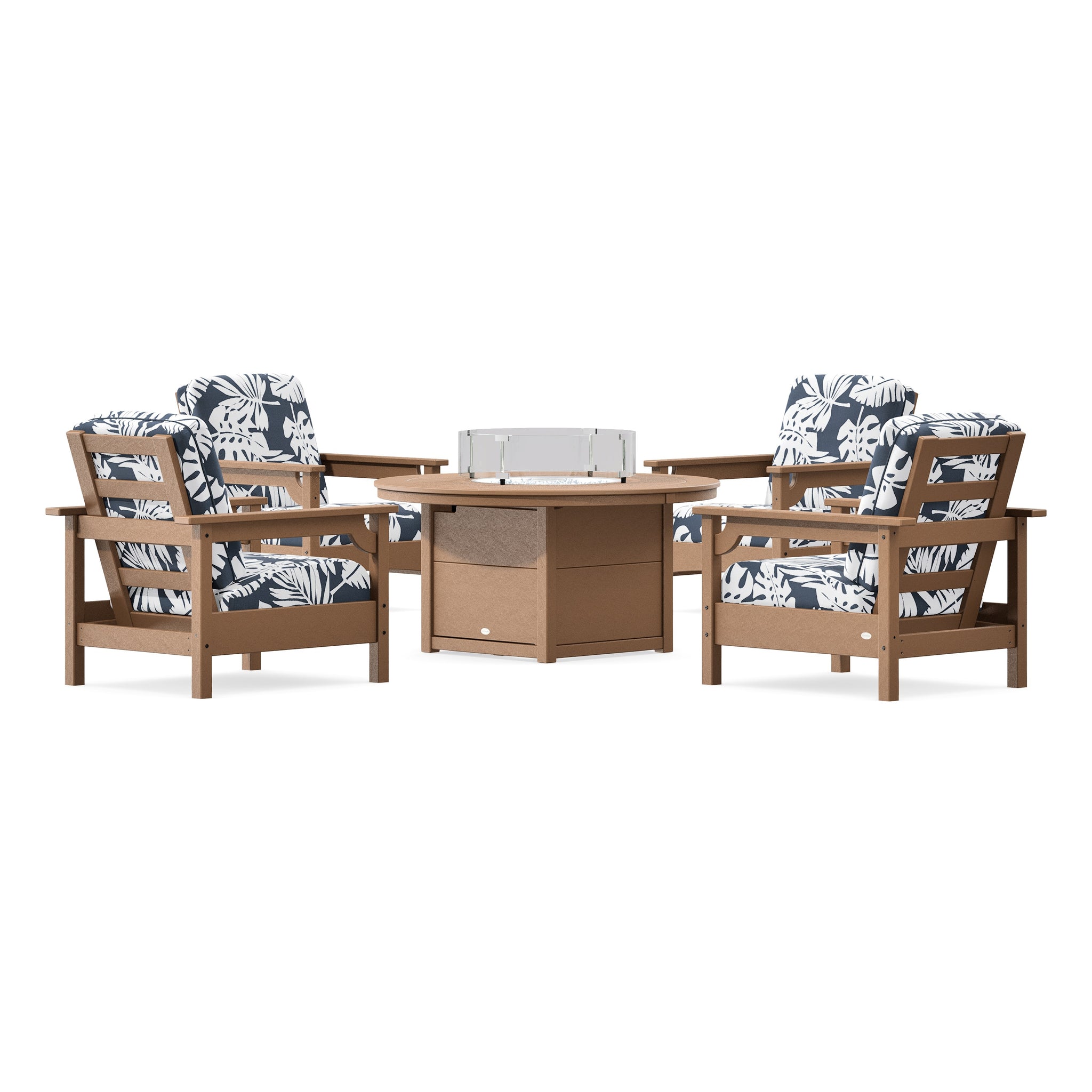 Club 5-Piece Conversation Set with Fire Pit Table
