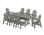Long Island 9-Piece Farmhouse Dining Set with Trestle Legs