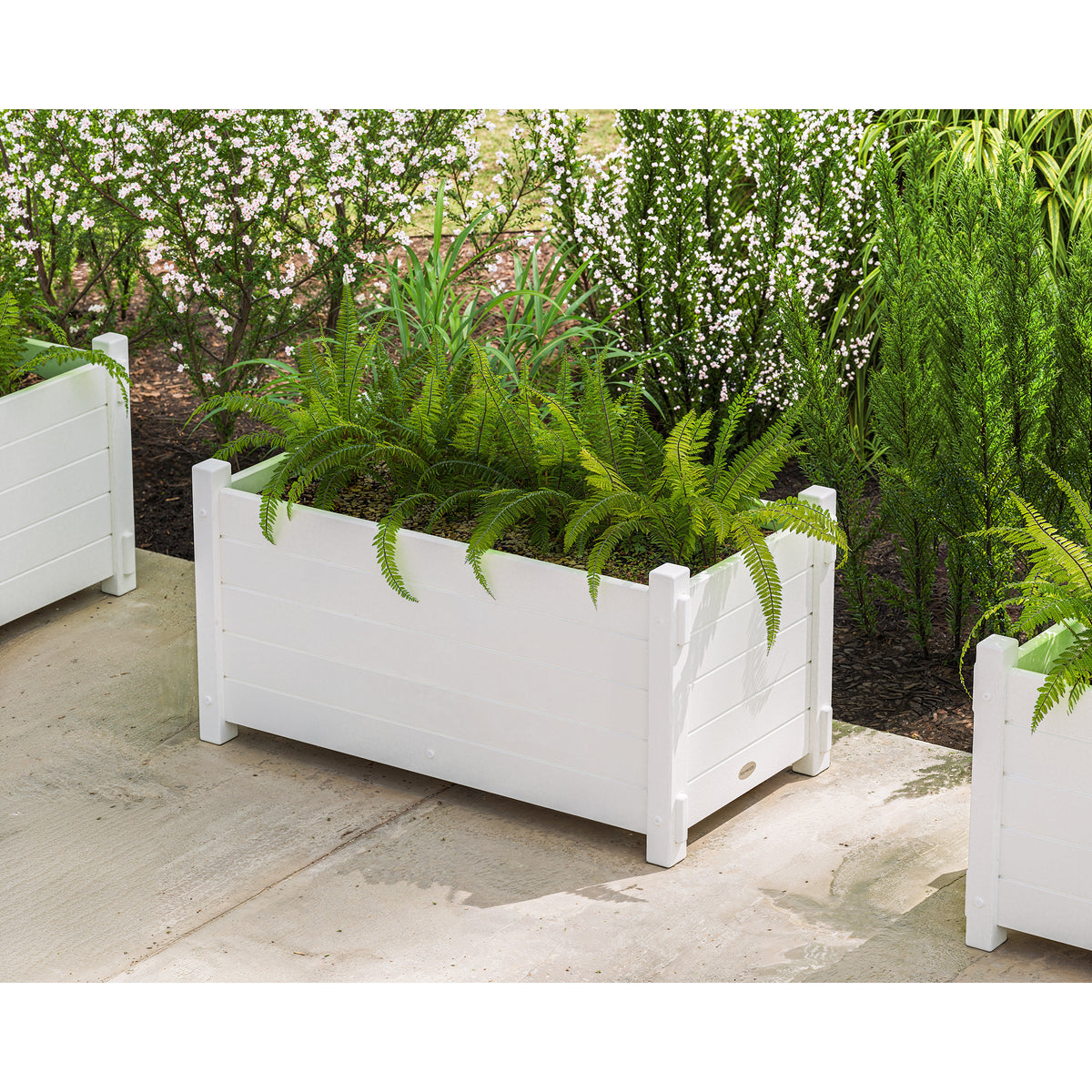 white rectangular planter pots Nautical Rectangle Double Planter Box