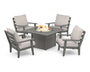 Grant Park 5-Piece Deep Seating Conversation Set with Fire Pit Table