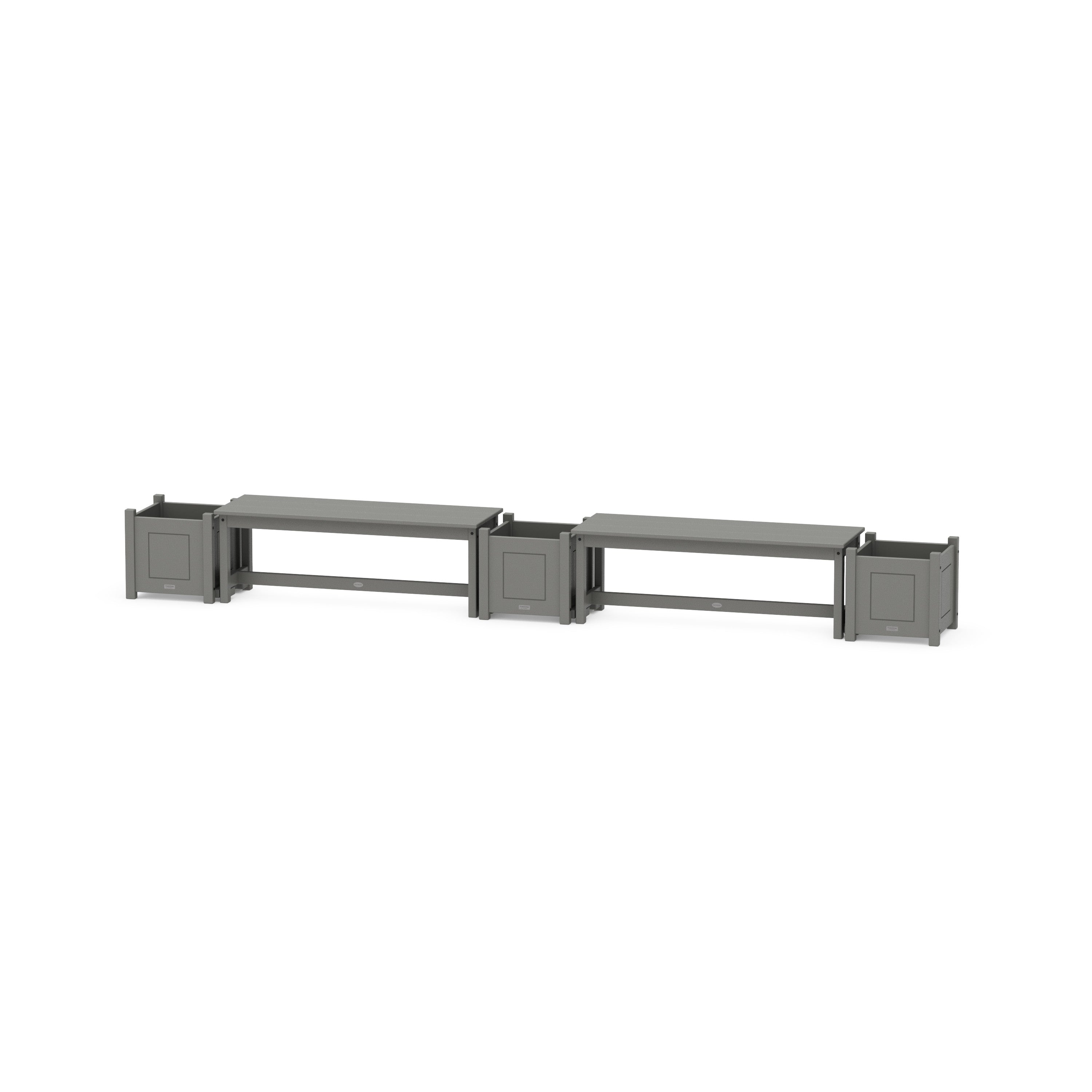 48" Country Living Straight Double Planter Bench Set