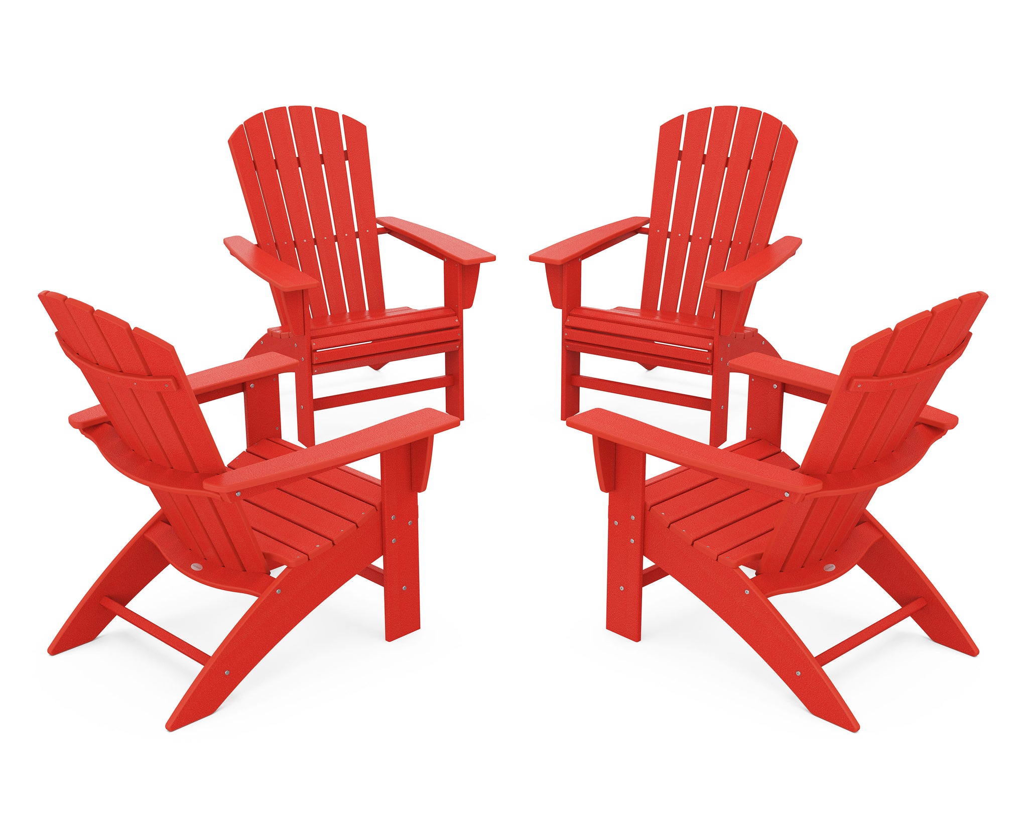 4-Piece Nautical Curveback Adirondack Chair Conversation Set