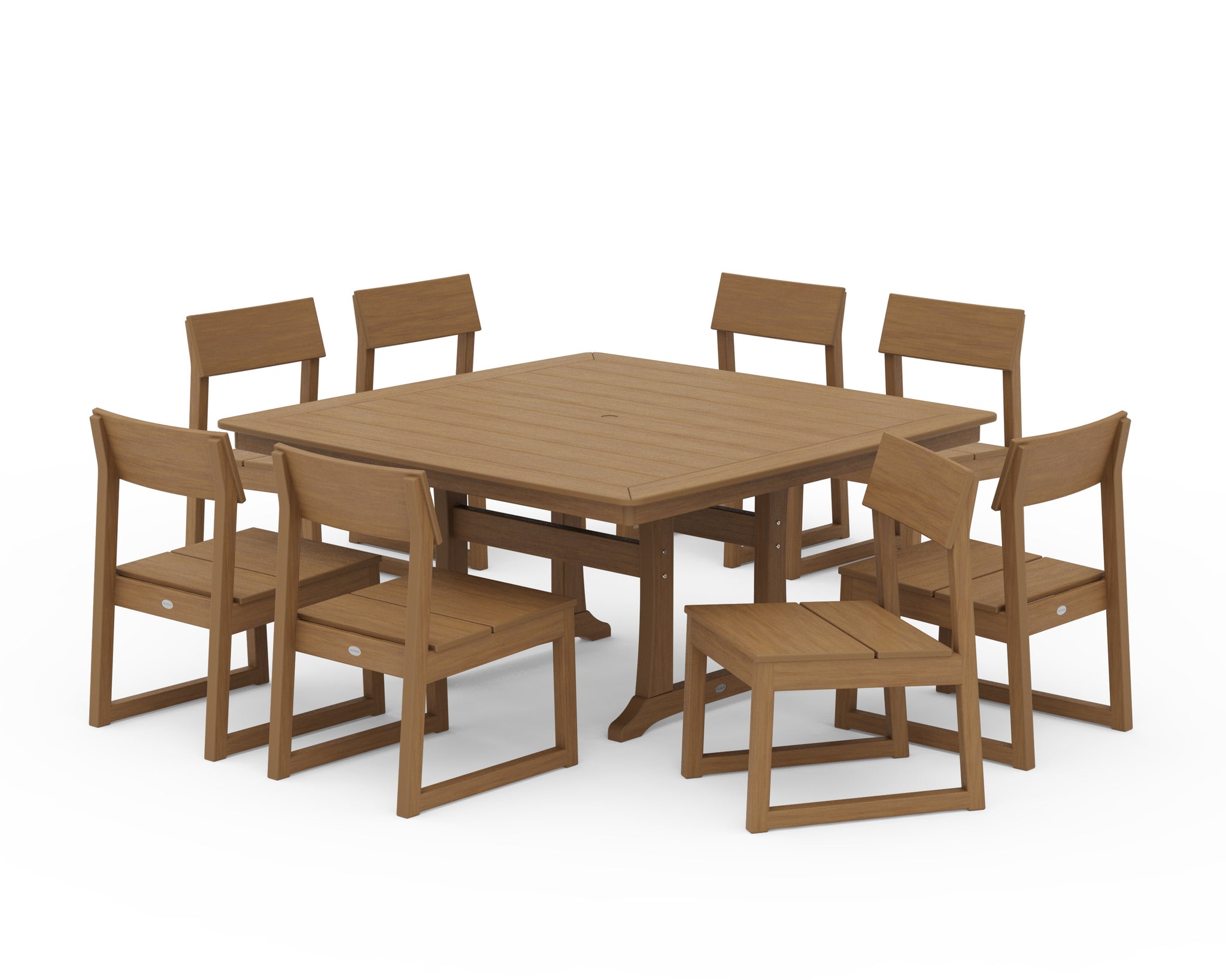 EDGE Side Chair 9-Piece Dining Set with Trestle Legs