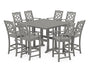 Chinoiserie 9-Piece Square Farmhouse Bar Set with Trestle Legs