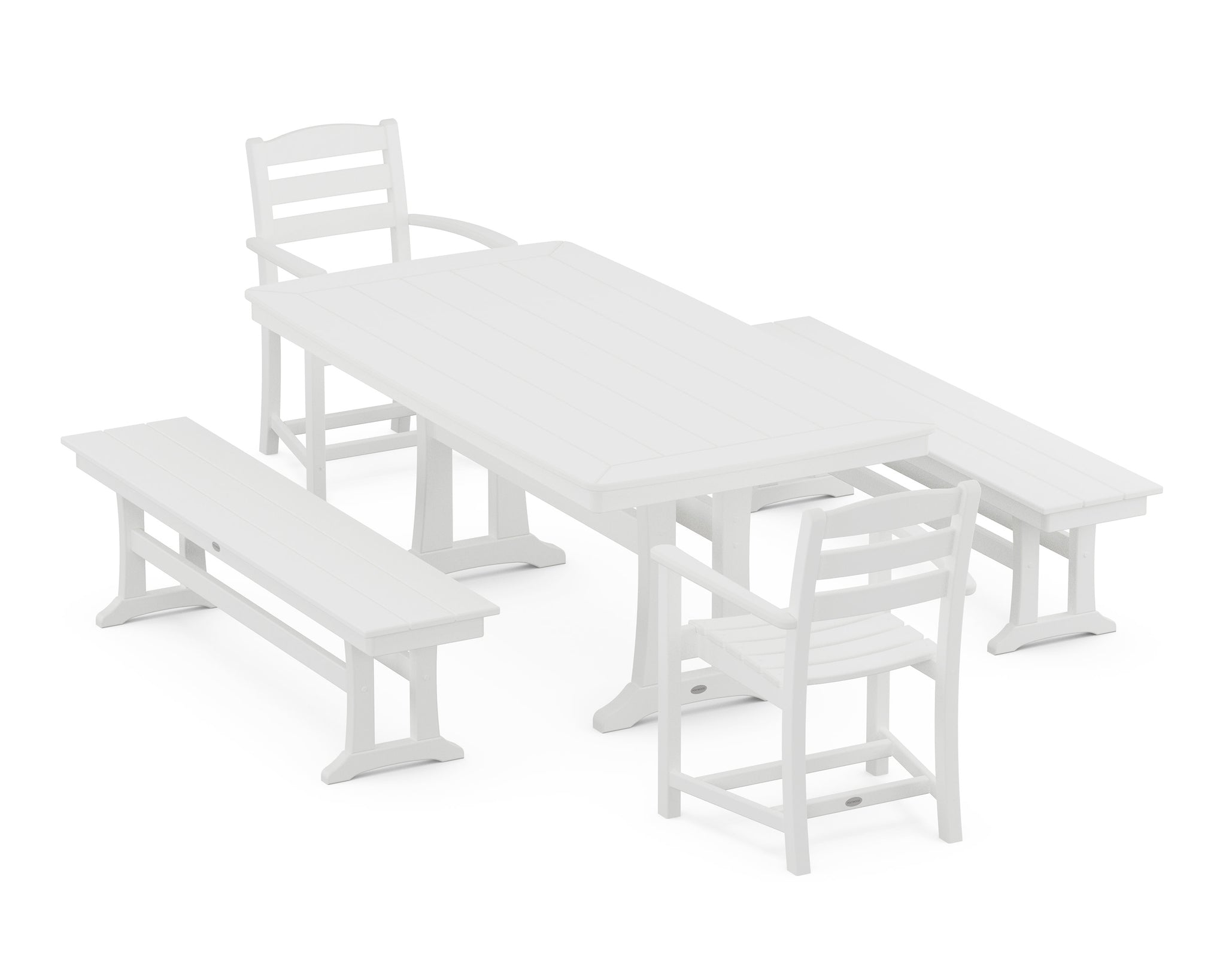 La Casa Cafe 5-Piece Dining Set with Trestle Legs
