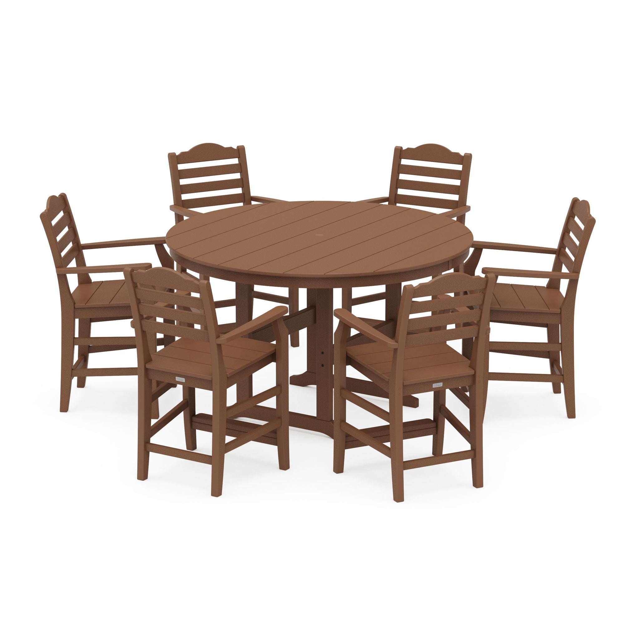 Savannah 7-Piece Arm Chair Round Farmhouse Counter Set