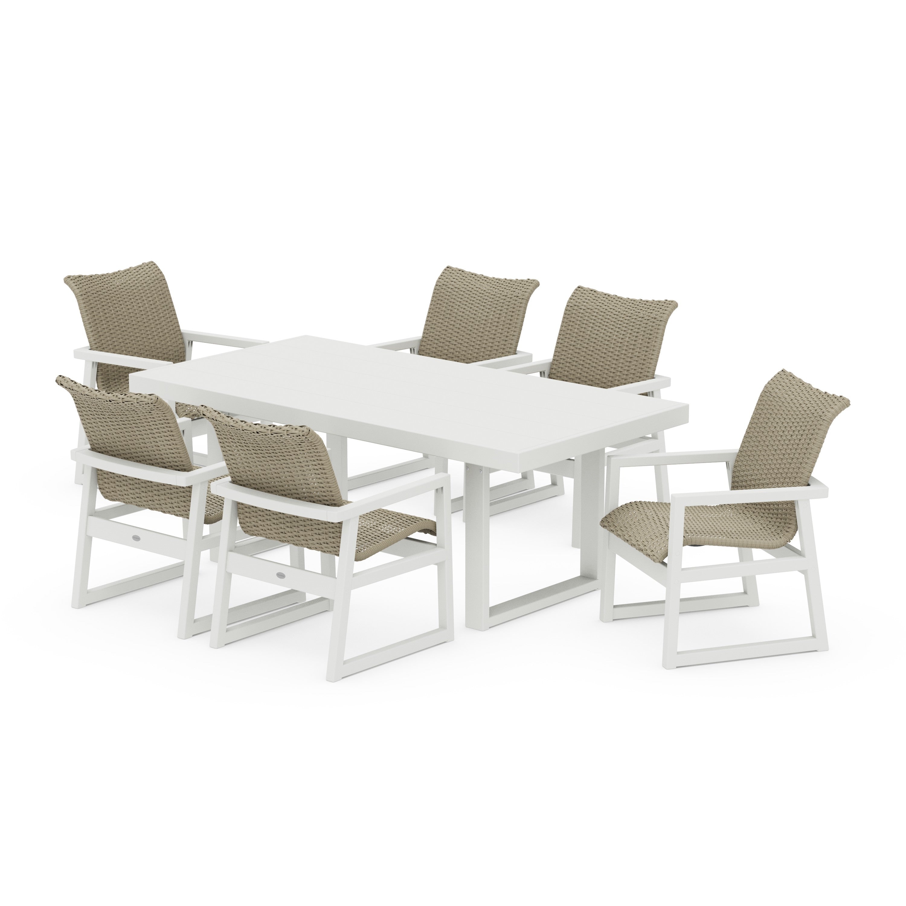 EDGE Woven Arm Chair 7-Piece Dining Set