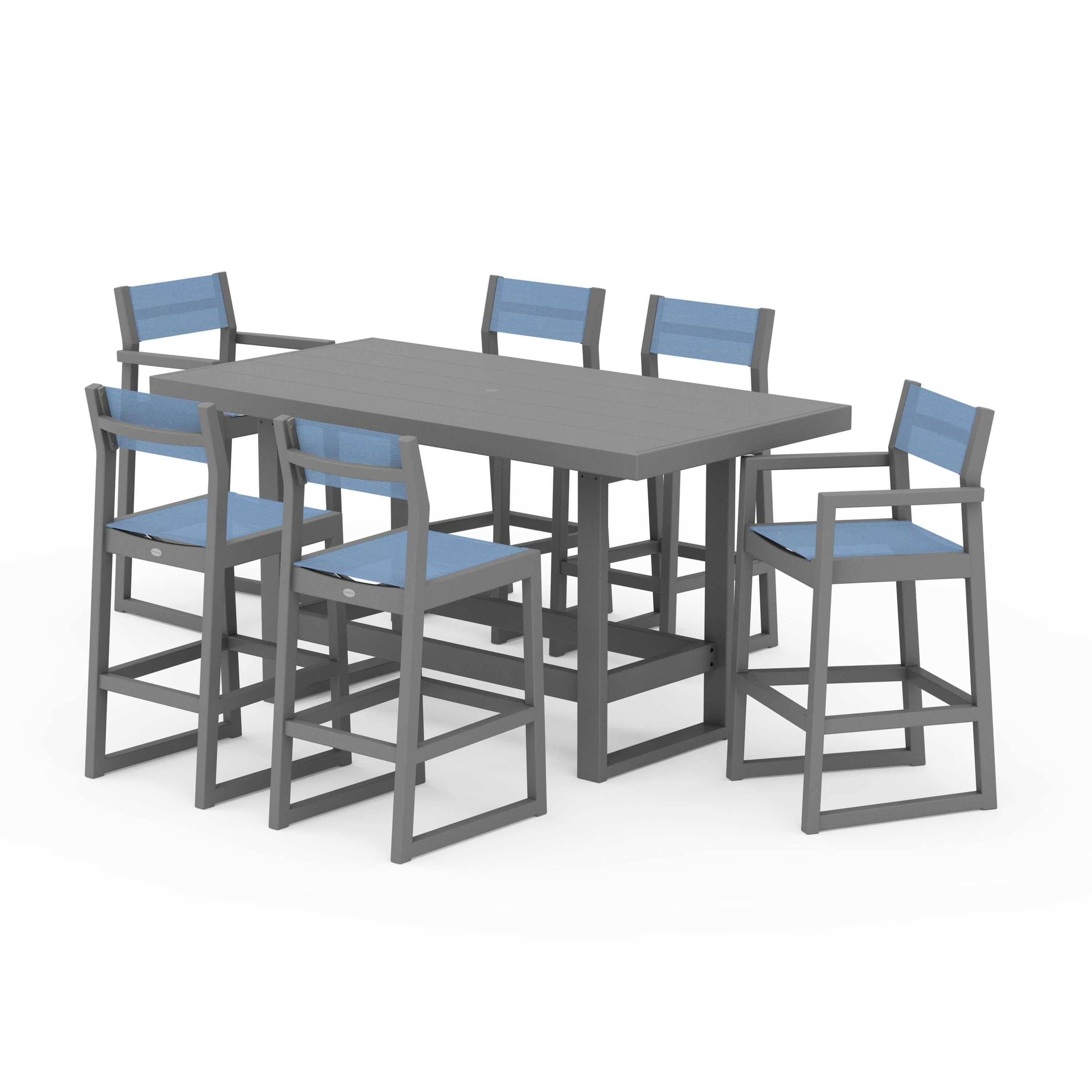 EDGE Sling 7-Piece Bar Table Set