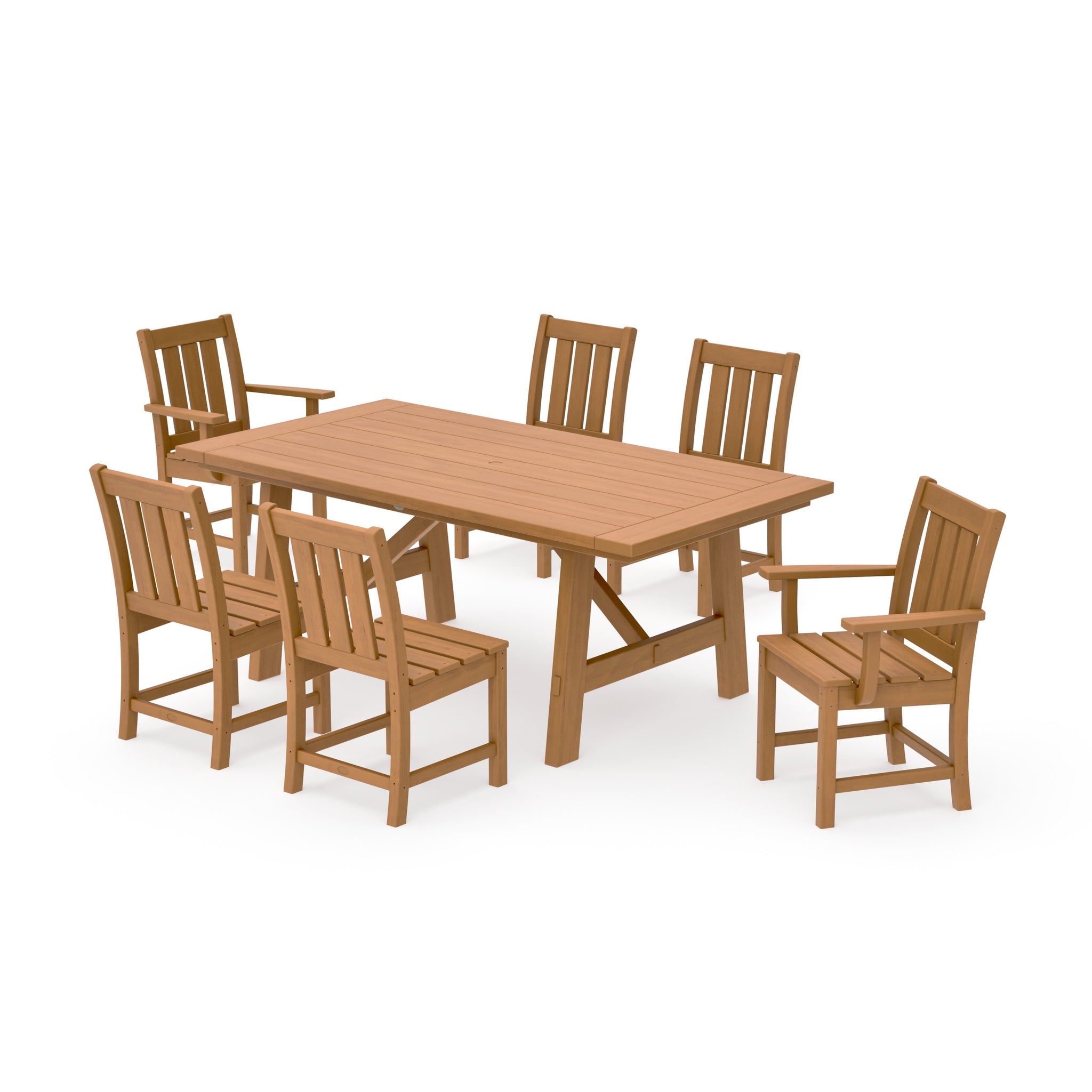 Oxford Arm Chair 7-Piece Rustic Farmhouse Dining Set