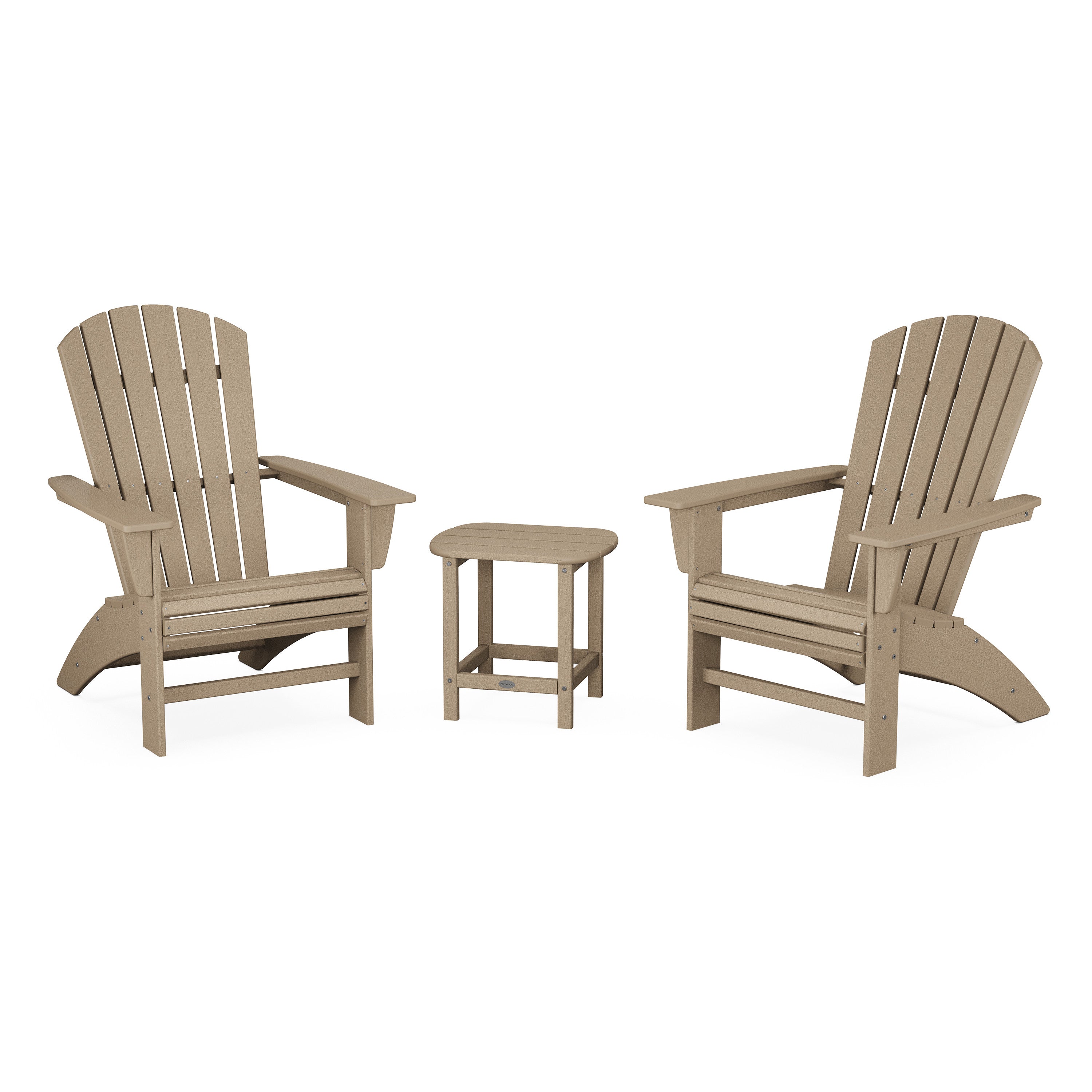 Nautical 3-Piece Curveback Adirondack Set