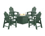 Long Island 4-Piece Upright Adirondack Conversation Set with Fire Pit Table