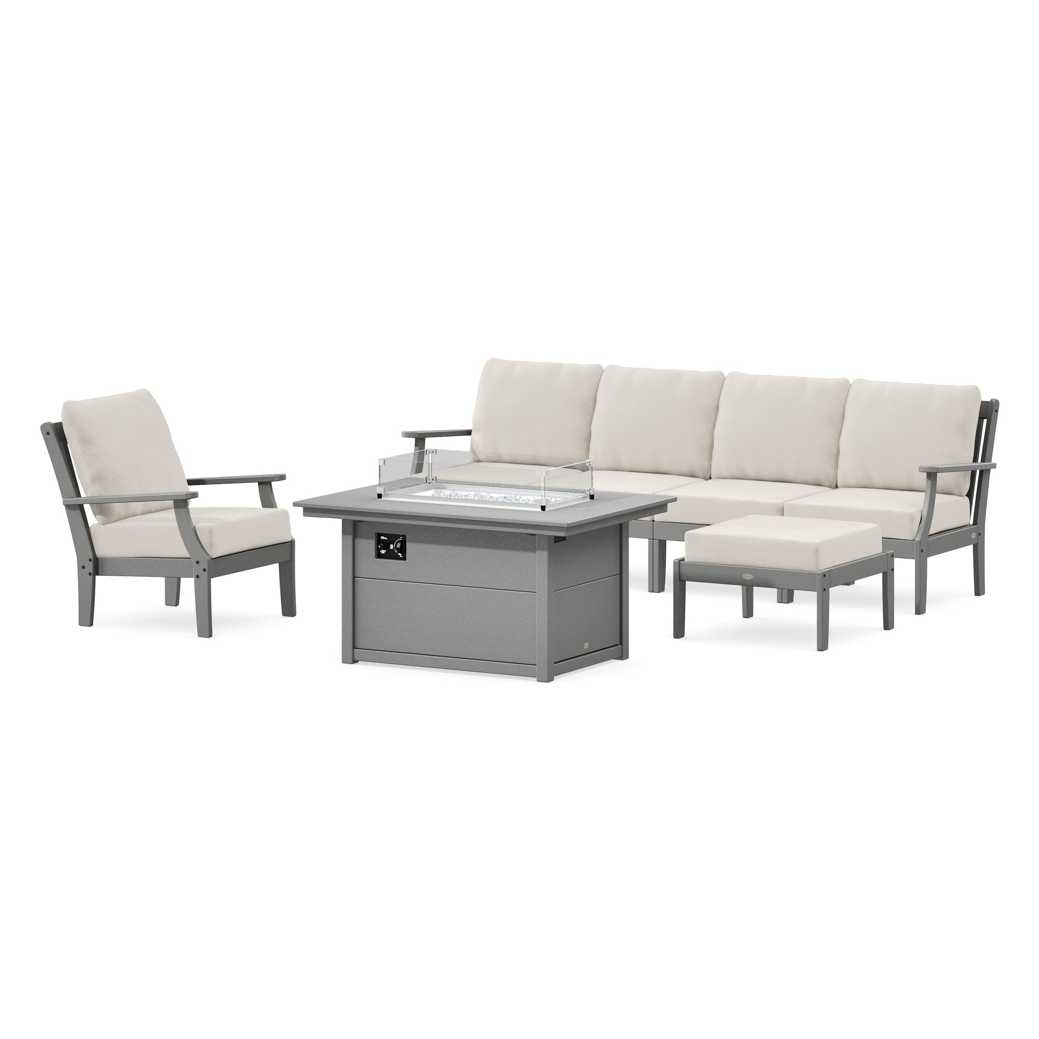 Braxton Sectional Lounge and Fire Pit Set
