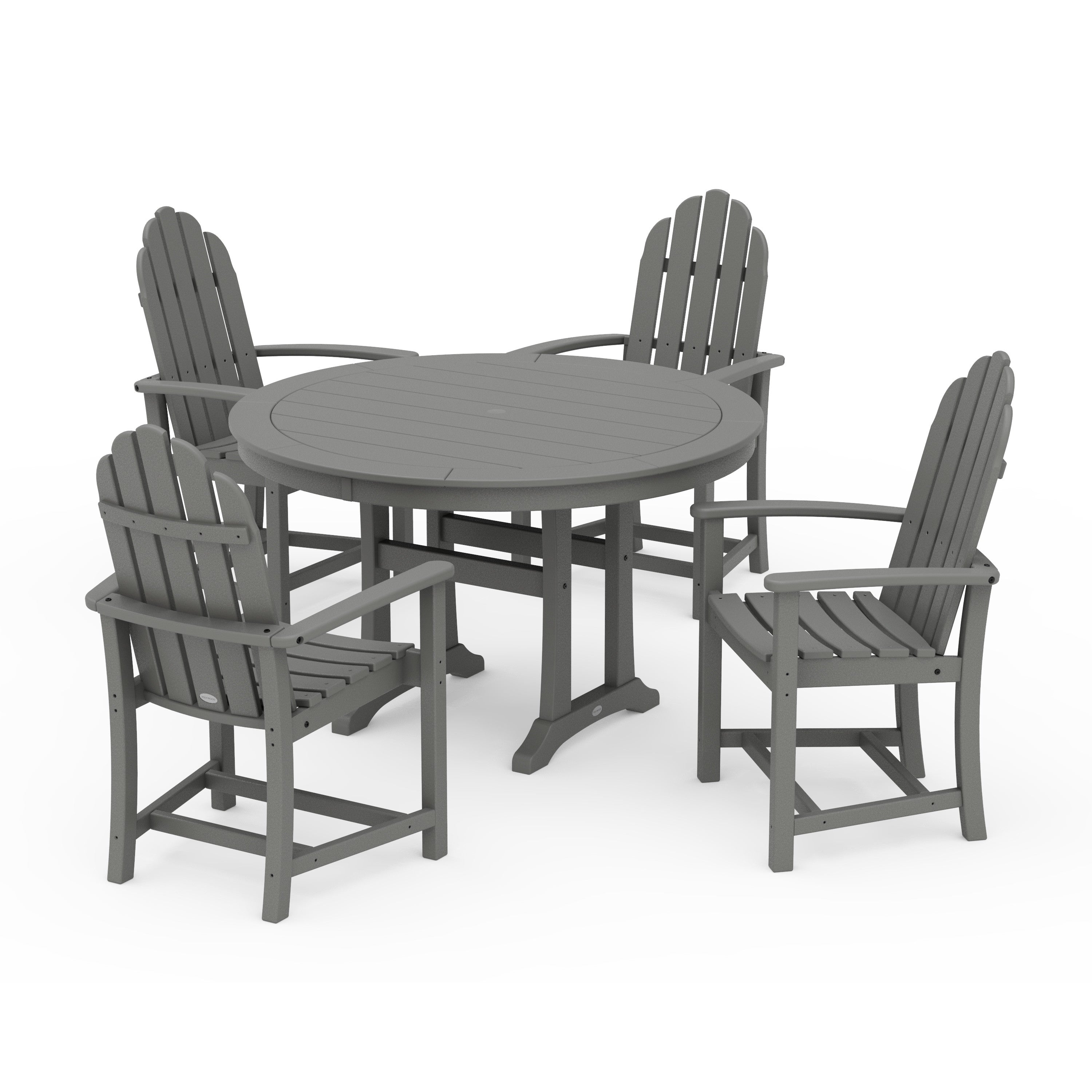 Classic Adirondack 5-Piece Round Dining Set with Trestle Legs