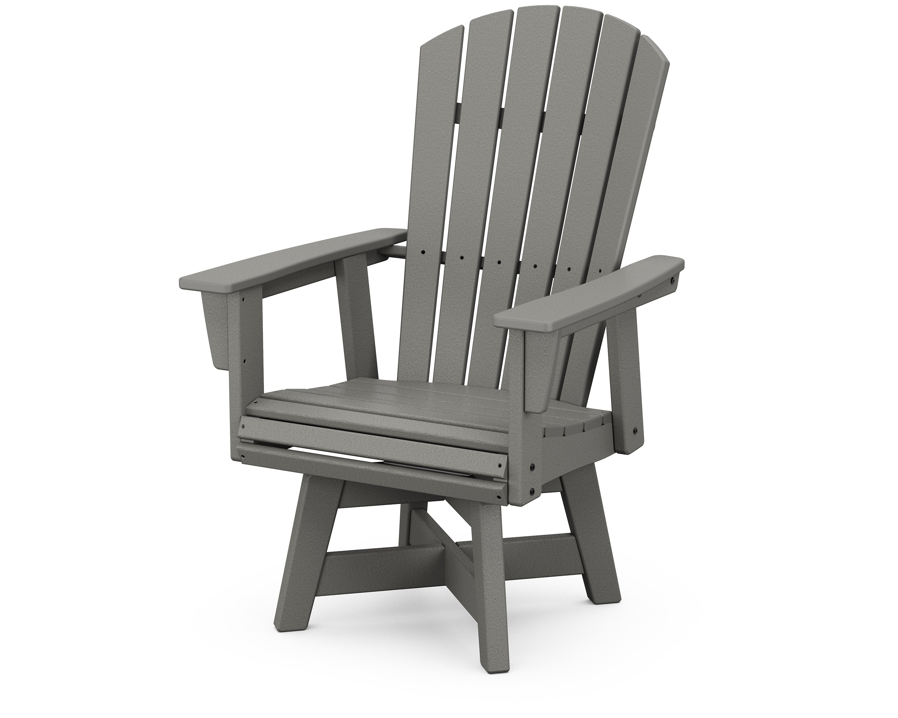 POLYWOOD Nautical Curveback Adirondack Swivel Dining Chair White