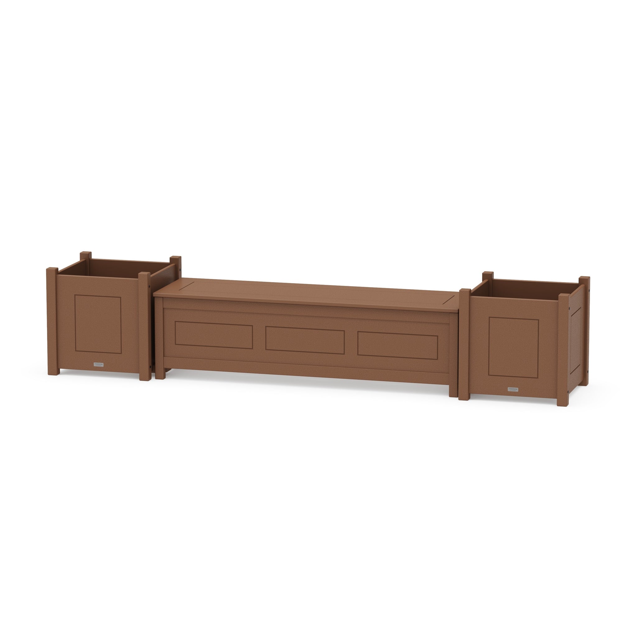 60" Country Living Straight Planter Storage Bench Set- Large