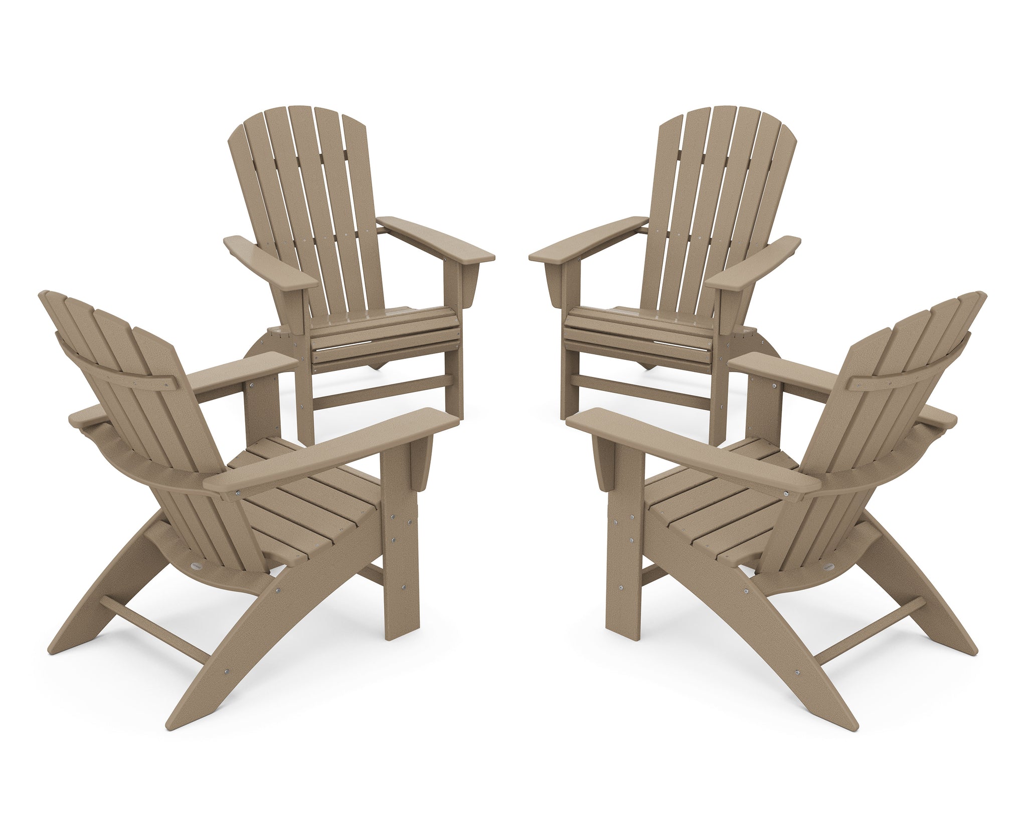 4-Piece Nautical Curveback Adirondack Chair Conversation Set
