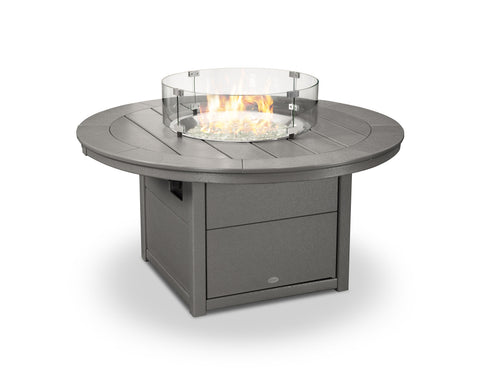 White Round 48 Fire Pit Table