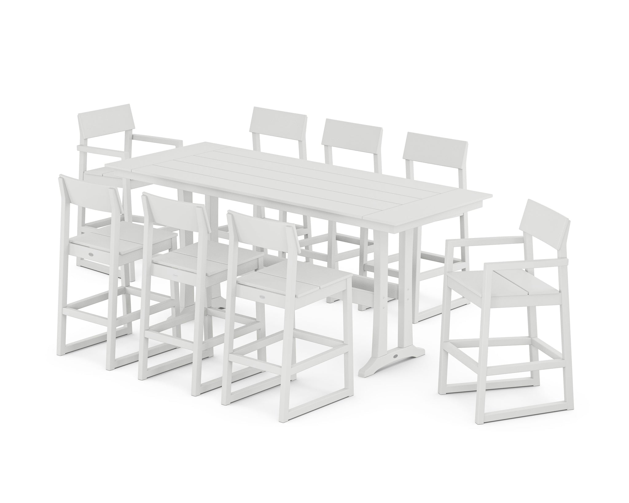 EDGE 9-Piece Farmhouse Bar Set with Trestle Legs