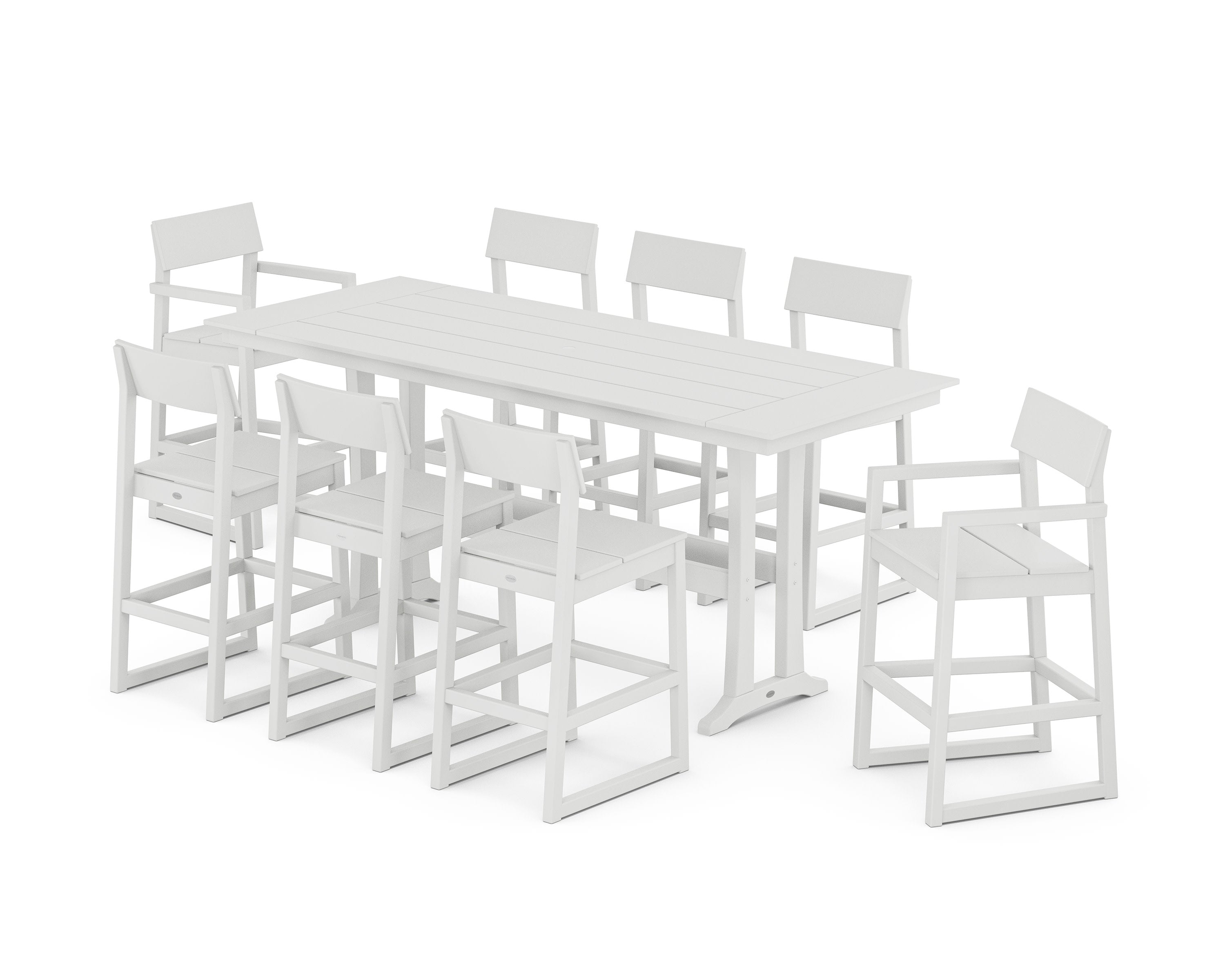 EDGE 9-Piece Farmhouse Bar Set with Trestle Legs