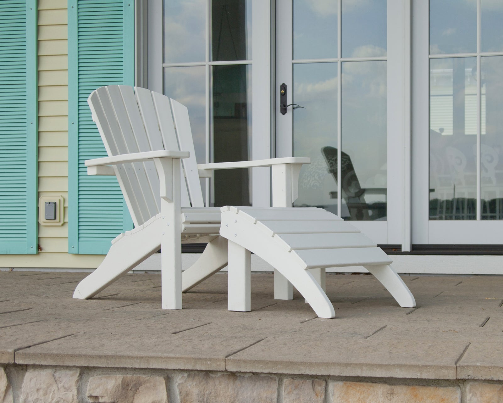 Seashell Adirondack Set with Ottomans