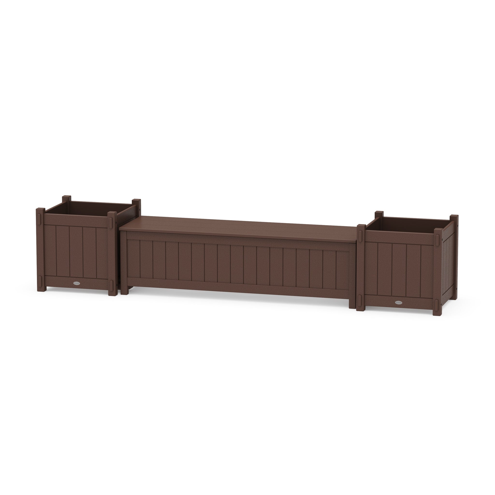 60" Vineyard Straight Planter Storage Bench Set- Large
