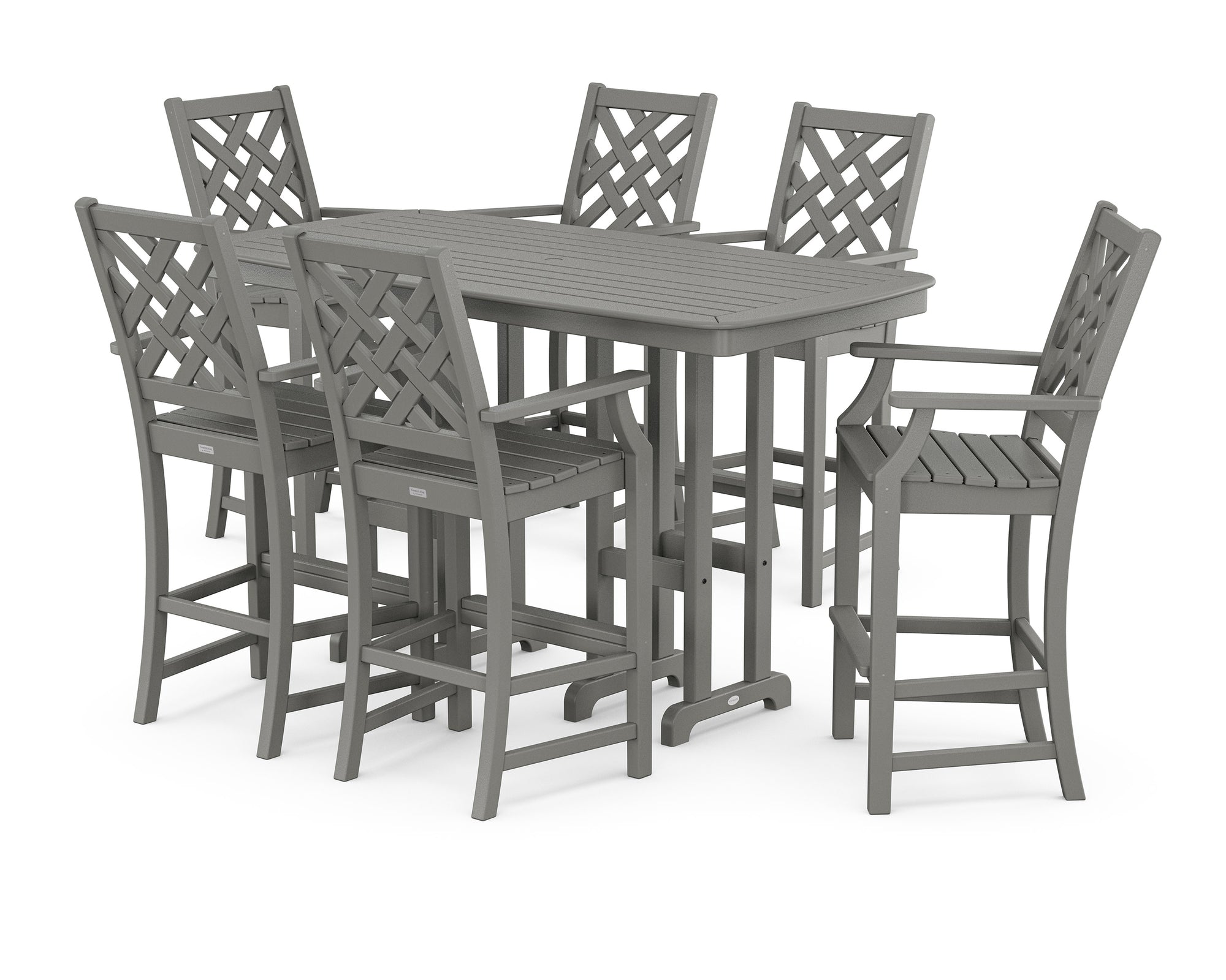 Wovendale Arm Chair 7-Piece Bar Set