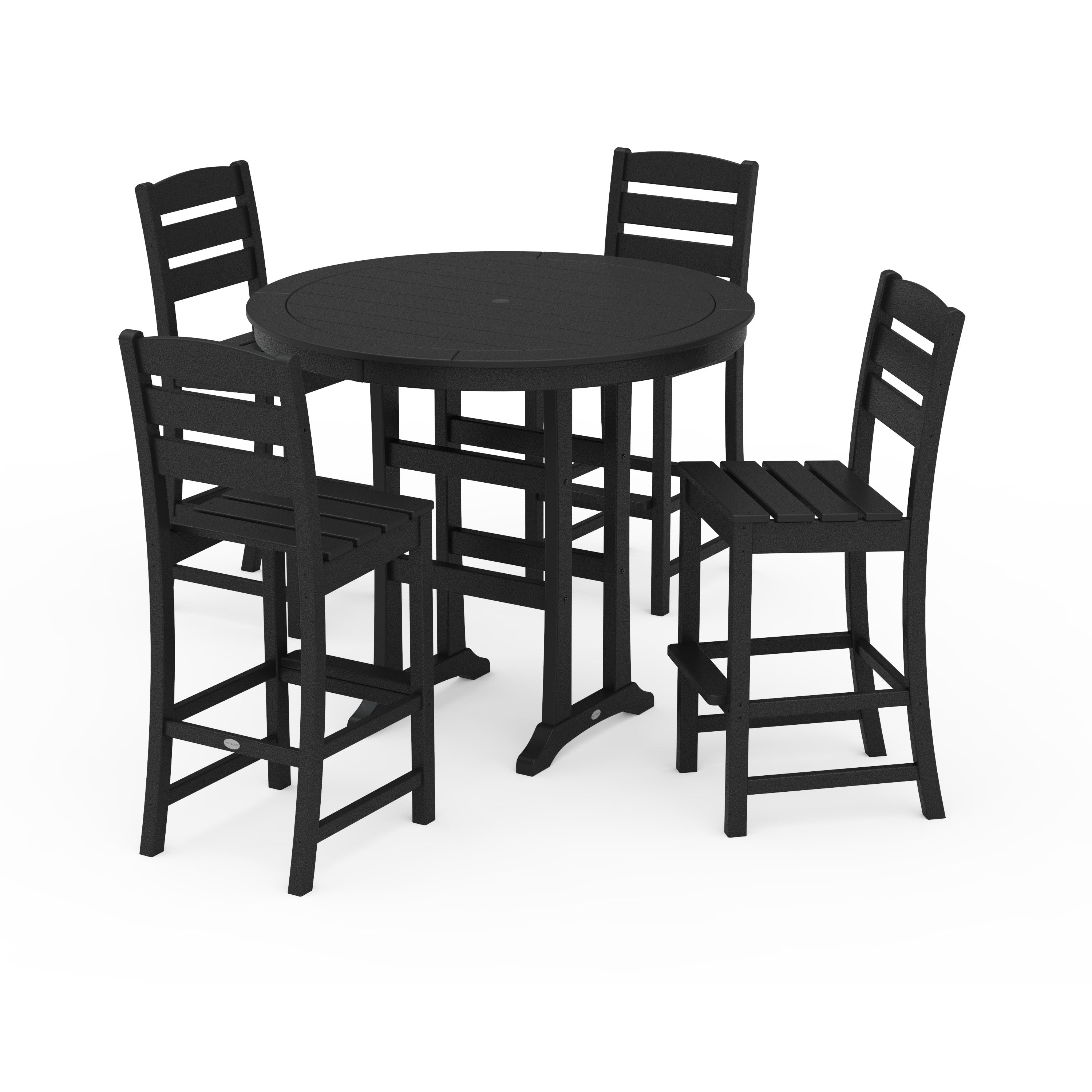 Lakeside 5-Piece Round Farmhouse Side Chair Bar Set