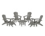 Nautical Curveback Adirondack Chair 9-Piece Conversation Set