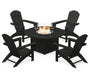 Nautical 5-Piece Adirondack Chair Conversation Set with Fire Pit Table