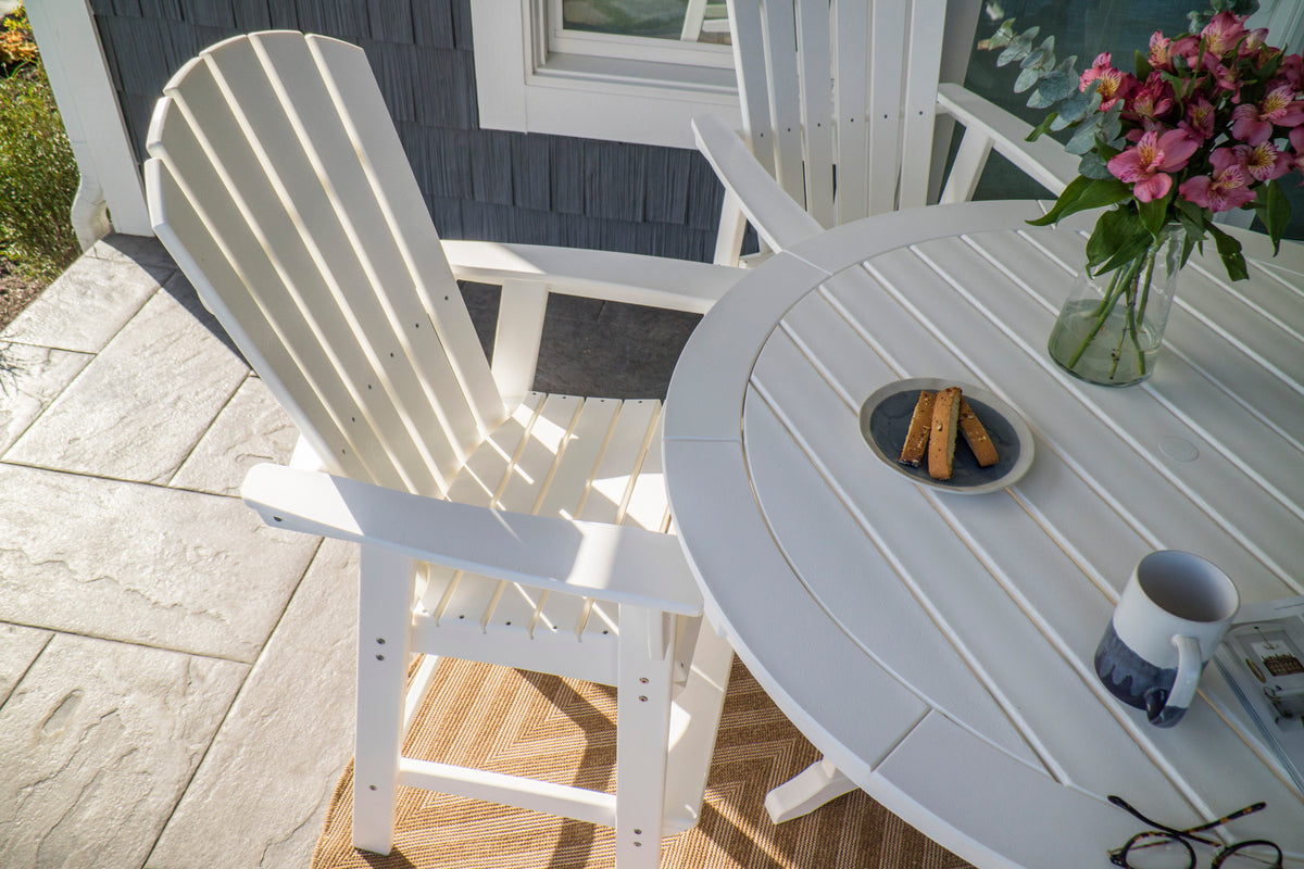 Nautical Curveback Adirondack 5-Piece Round Trestle Bar Set