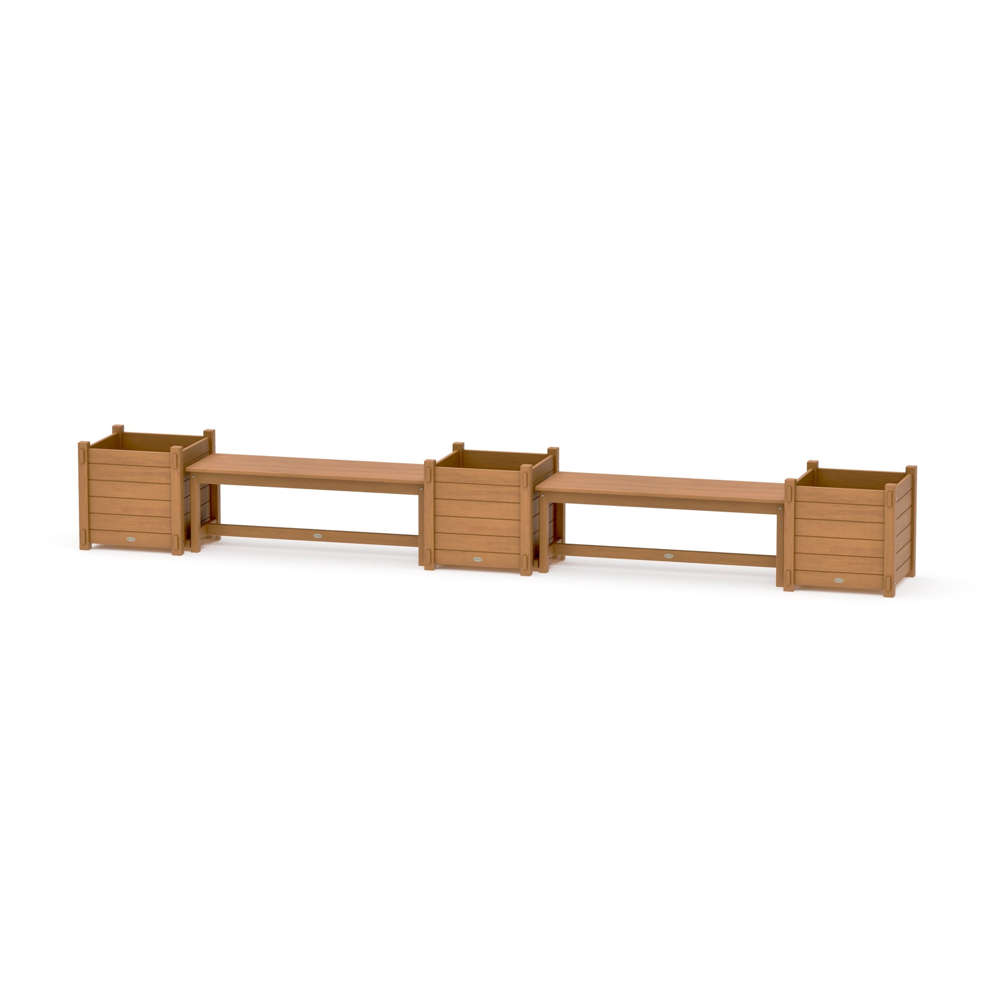 48" Nautical Straight Double Planter Bench Set - Large