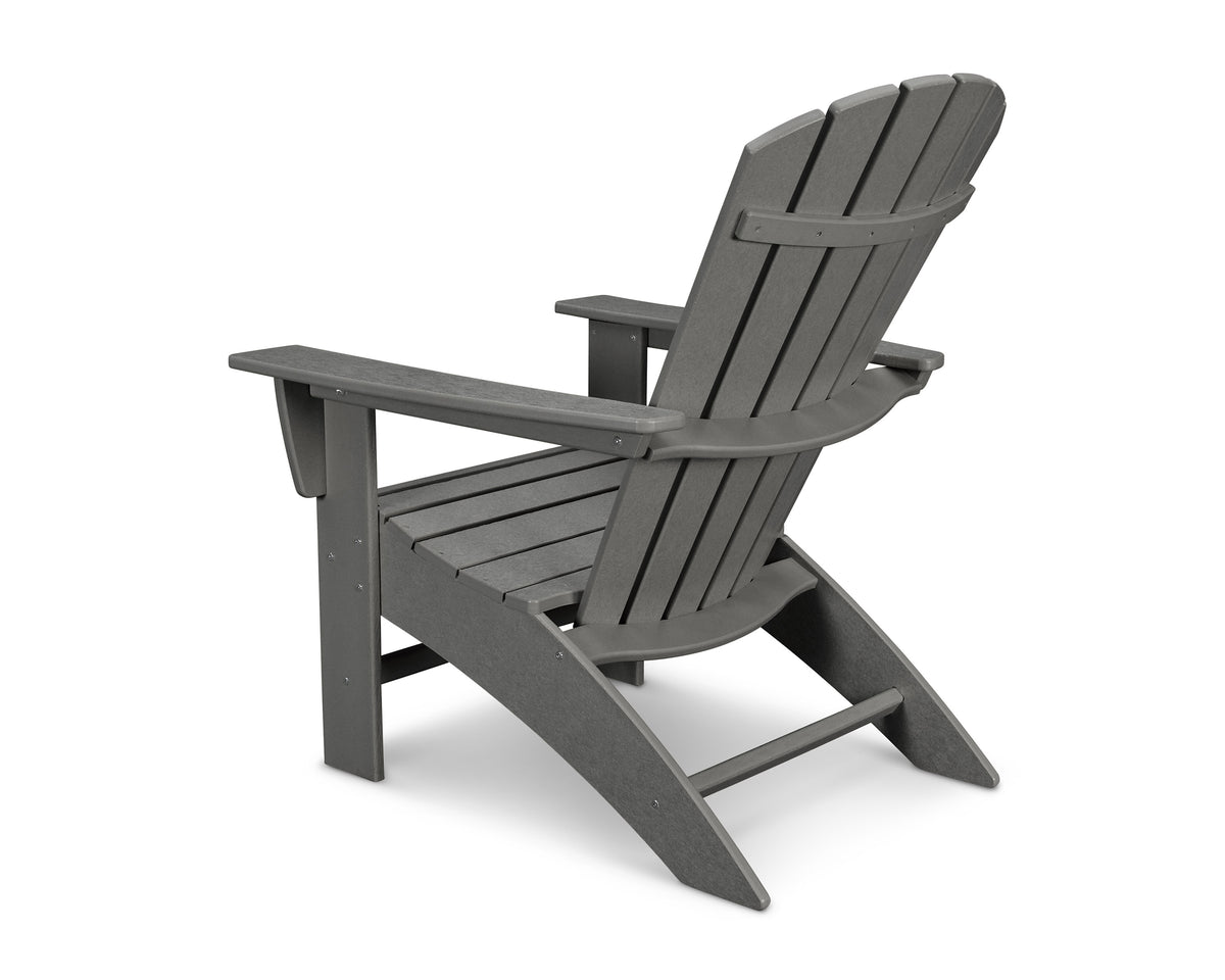 Nautical Curveback Adirondack 5-Piece Conversation Set with Fire Pit Table