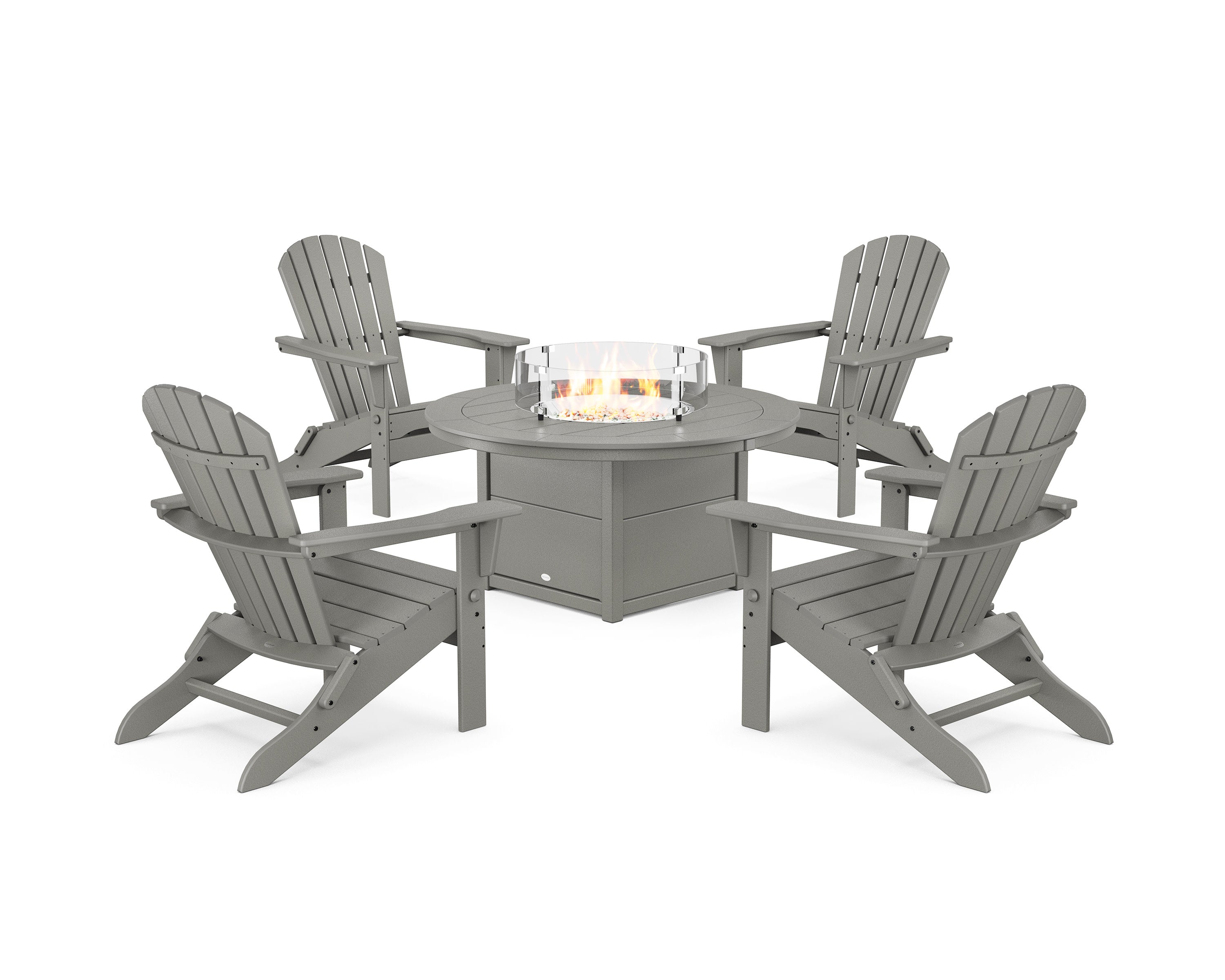 South Beach 5-Piece Folding Adirondack Fire Chat Set