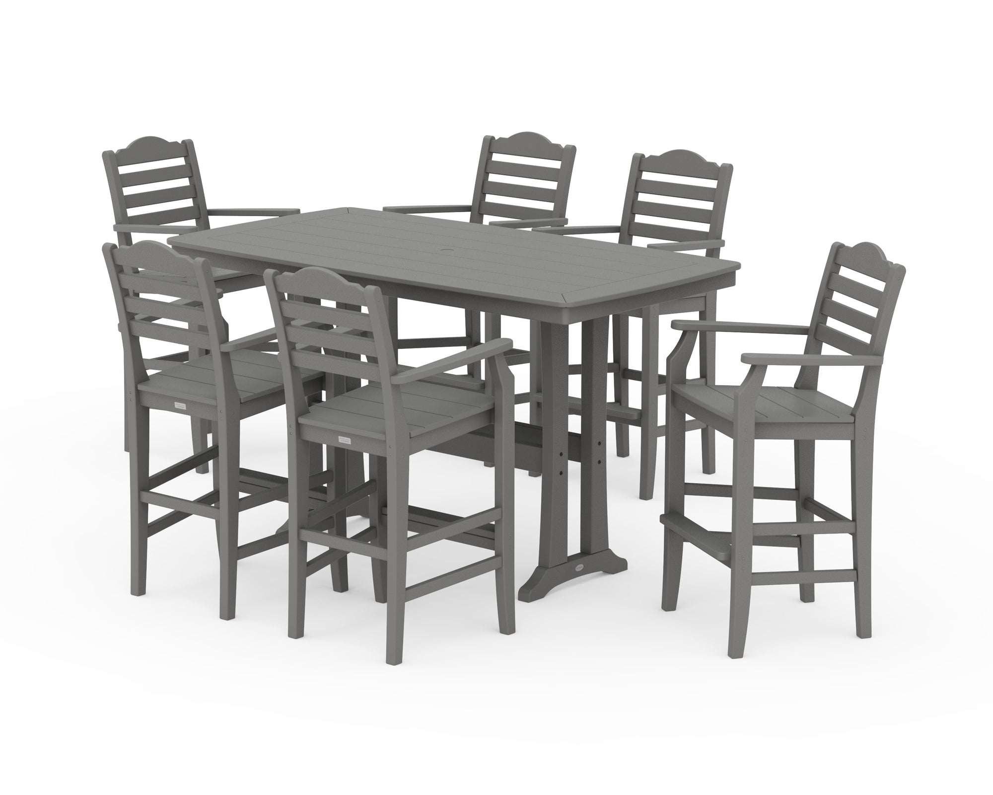 Savannah Arm Chair 7-Piece Bar Set with Trestle Legs